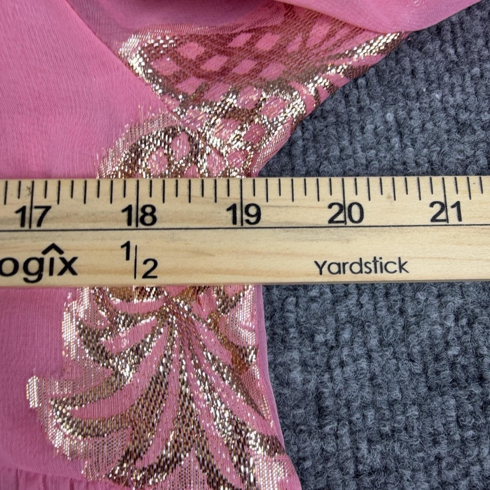 Simply Southern Dress Womens Medium Pink Pineapple Foil 3/4 Bell Sleeve Boho - Picture 6 of 11